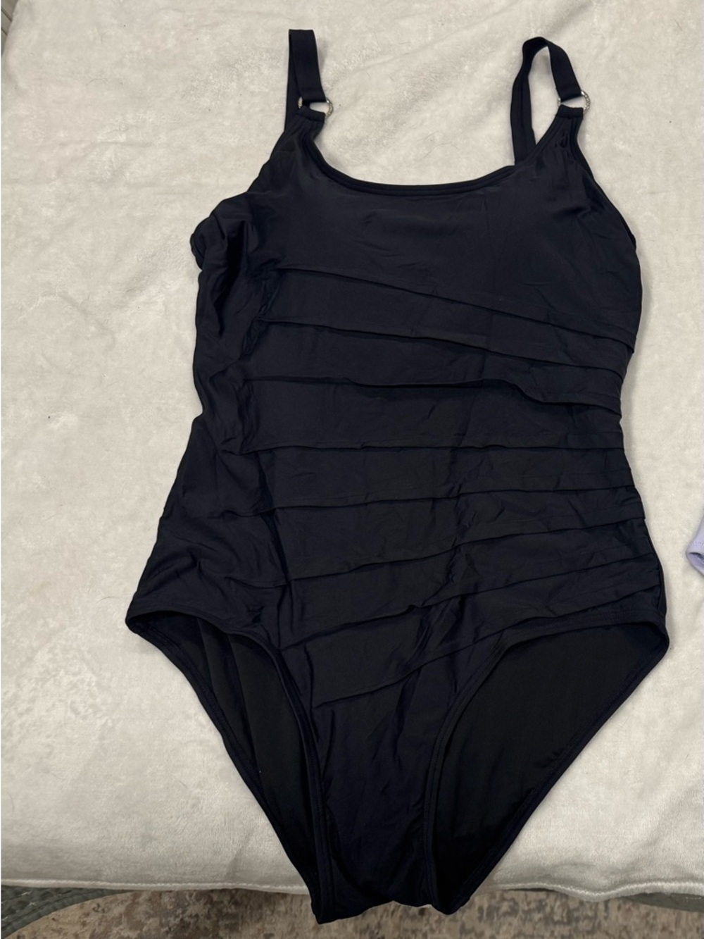 Calvin Klein Black Ruched One-Piece Swimsuit